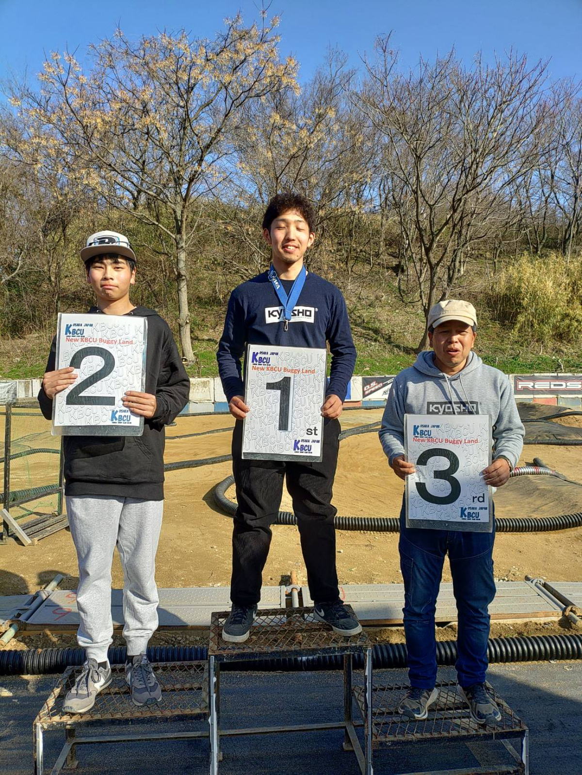 2位　和田選手　　1位　久本選手　　3位松本選手