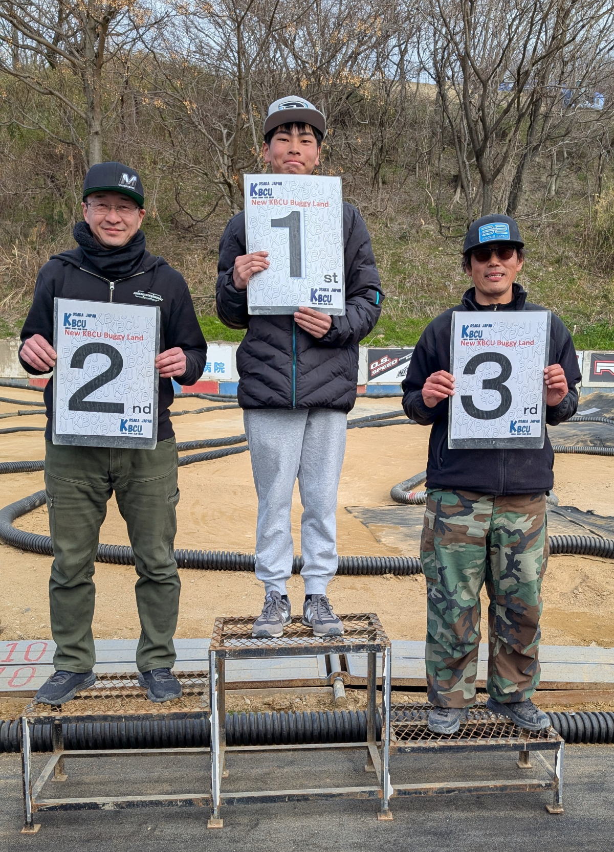 2位 前田選手　1位 和田選手　3位 西村選手
