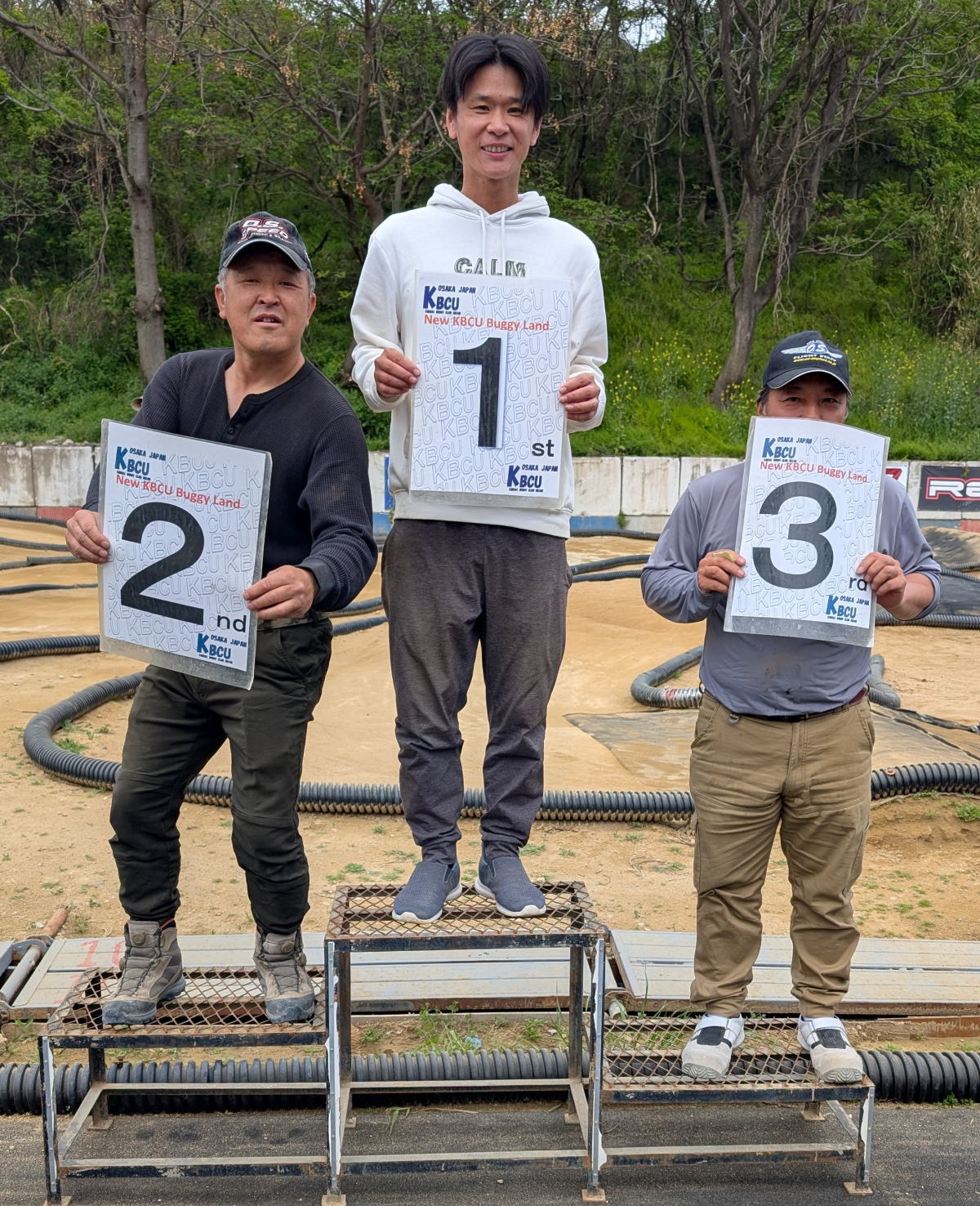 2位 今村選手　1位 岸本選手　3位 平野選手